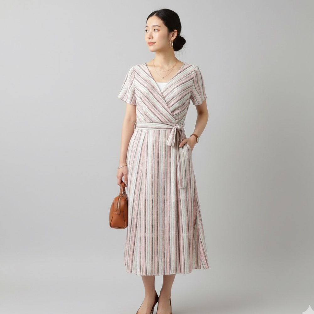 Zapelle Artsy Print V-Neck vacation Boho‎ Flare Midi Dress